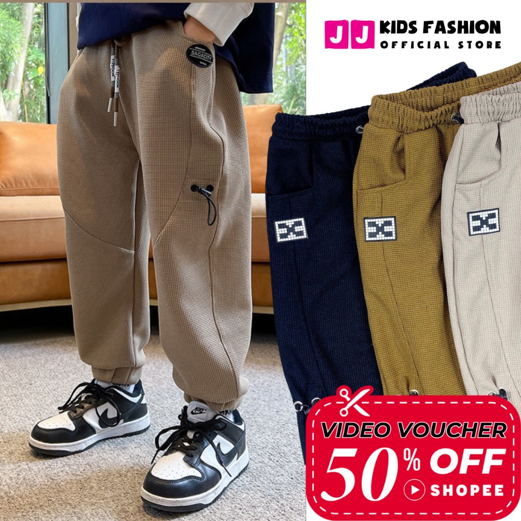 Quần Jogger Bé Trai, Bé Gái Thun Dài Bo Ống – Phong Cách Hip Hop Năng Động | JJ Kids Fashion