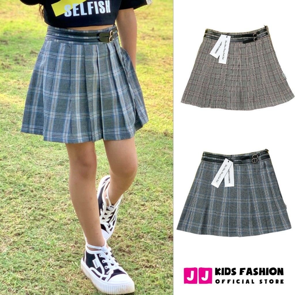 Chân váy xếp ly cho bé gái năng động, thời trang size đại - JJ Kids