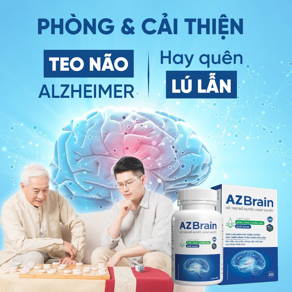 Ảnh Viên uống bổ não AZBrain GrowGreenAz Tăng Cường Trí Nhớ, Giảm Đau Đầu, Lưu Thông Máu Não 1