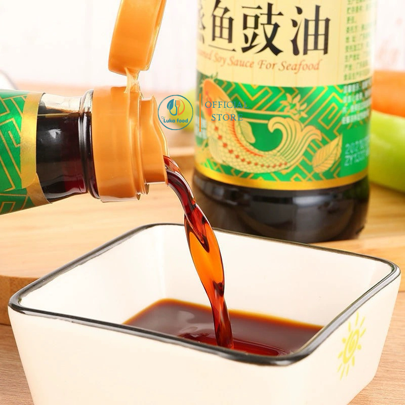 Xì Dầu Hấp Cá Hải Thiên 450ml - Nước Tương Nội Địa Trung, Không Iot, Thơm Ngọt Dịu, Chuẩn Vị Cá Hấp Hồng Kông Luka Food