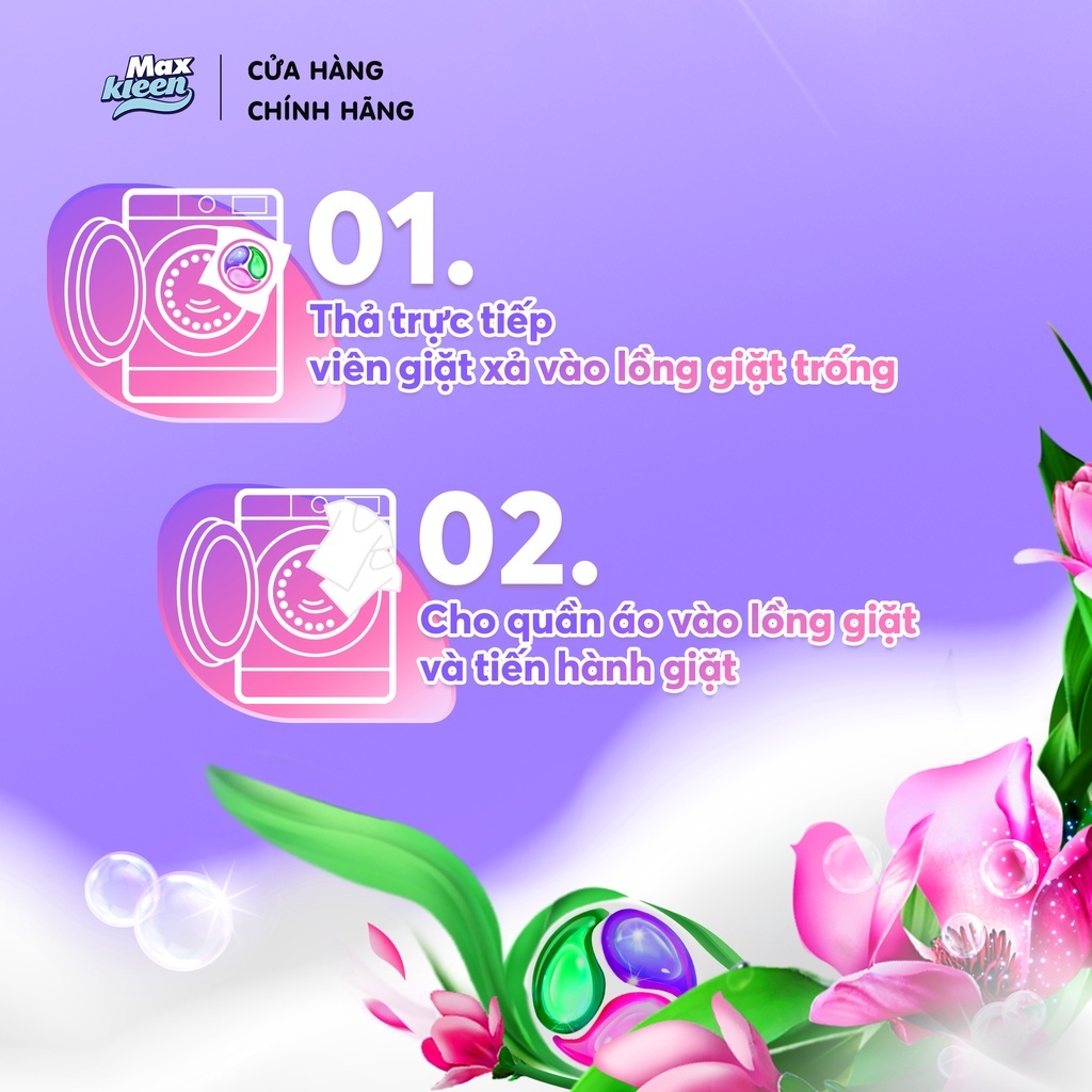 Ảnh Combo 4 Túi Viên Giặt Xả MaxKleen Hương Nước Hoa Huyền Diệu (34 viên/túi) 4