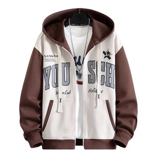 Áo Khoác Nỉ Hoodies Dây Kéo YOUSCH Có Túi Trong Form Rộng Nón To Chống Nắng