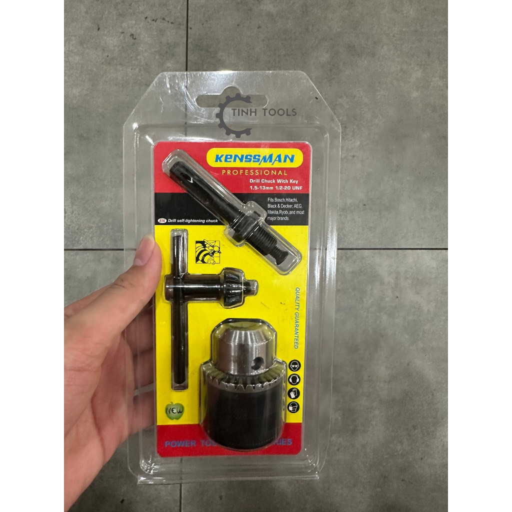 Đầu khoan 13mm Kenssman chuẩn Đức, đầu chuyển KENSSMAN phù hợp với các loại, máy khoan, máy bắn vít