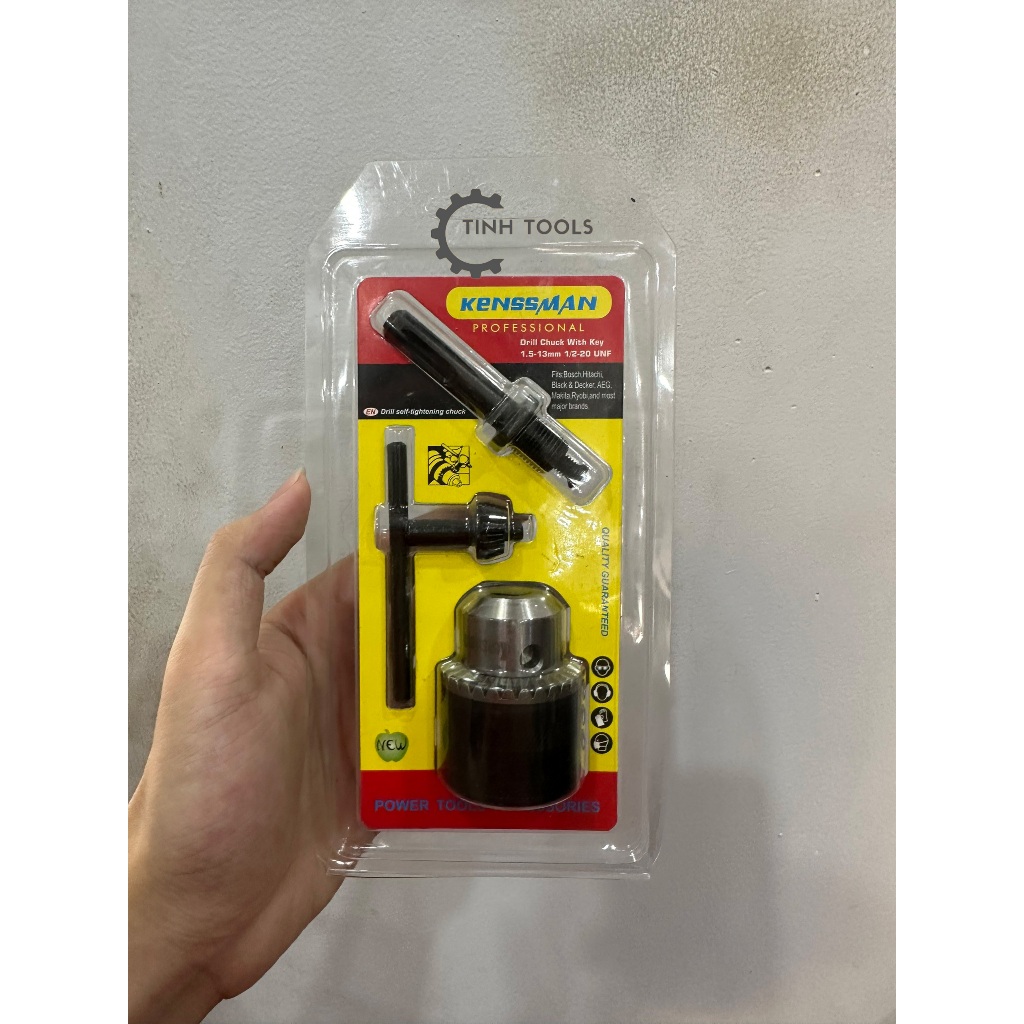 Đầu khoan 13mm Kenssman chuẩn Đức, đầu chuyển KENSSMAN phù hợp với các loại, máy khoan, máy bắn vít