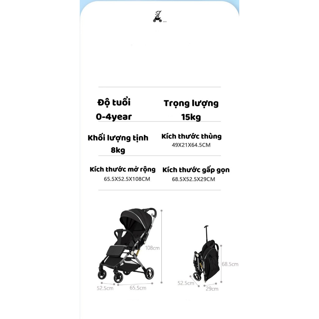 XE ĐẨY GẤP GỌN HONALIFE - HN179 - XE ĐẨY 2 CHIỀU ,3 TƯ THẾ NẦM CHO BÉ YÊU