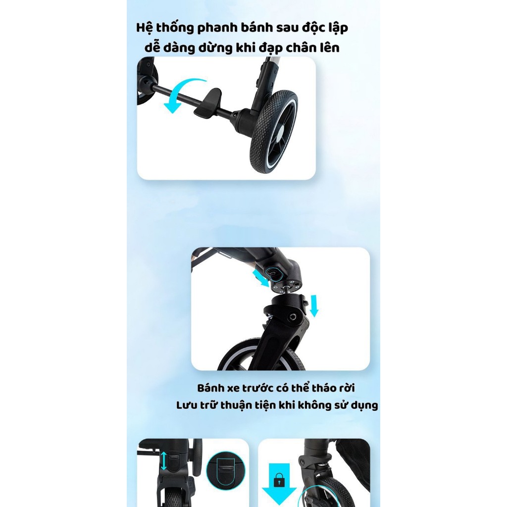 XE ĐẨY GẤP GỌN HONALIFE - HN179 - XE ĐẨY 2 CHIỀU ,3 TƯ THẾ NẦM CHO BÉ YÊU