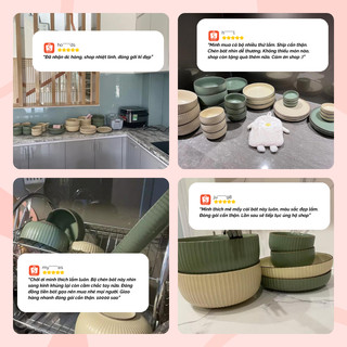 Bộ Chén Bát Đĩa Gốm Sứ Phong Cách Nhật Hiện Đại, Trang Nhã, An Toàn Sức Khỏe CBG01