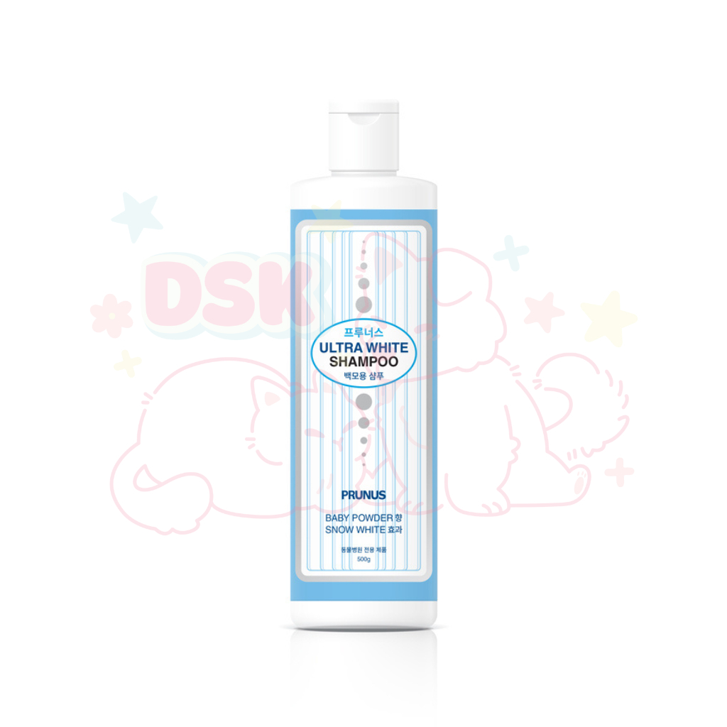 Sữa Tắm Chuyên Dụng Cho Thú Cưng Lông Trắng Prunus Ultra White Giảm Ố Vàng Lông  - Chai 500ml