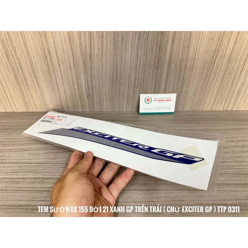Tem sườn Ex 155 đời 21 Xanh GP trên Trái ( chử Exciter GP ) ( Xe Xanh ...