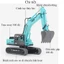 Đồ chơi mô hình xe xúc bánh xích cao su quay 360 độ bằng nhựa ABS cứng cáp, di chuyển linh hoạt, nhiều màu