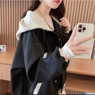 Áo Khoác Nỉ HOODIES Phối Nút Cài Viền Túi 2 Màu Cực Đẹp Thêu Chữ K Họa Tiết