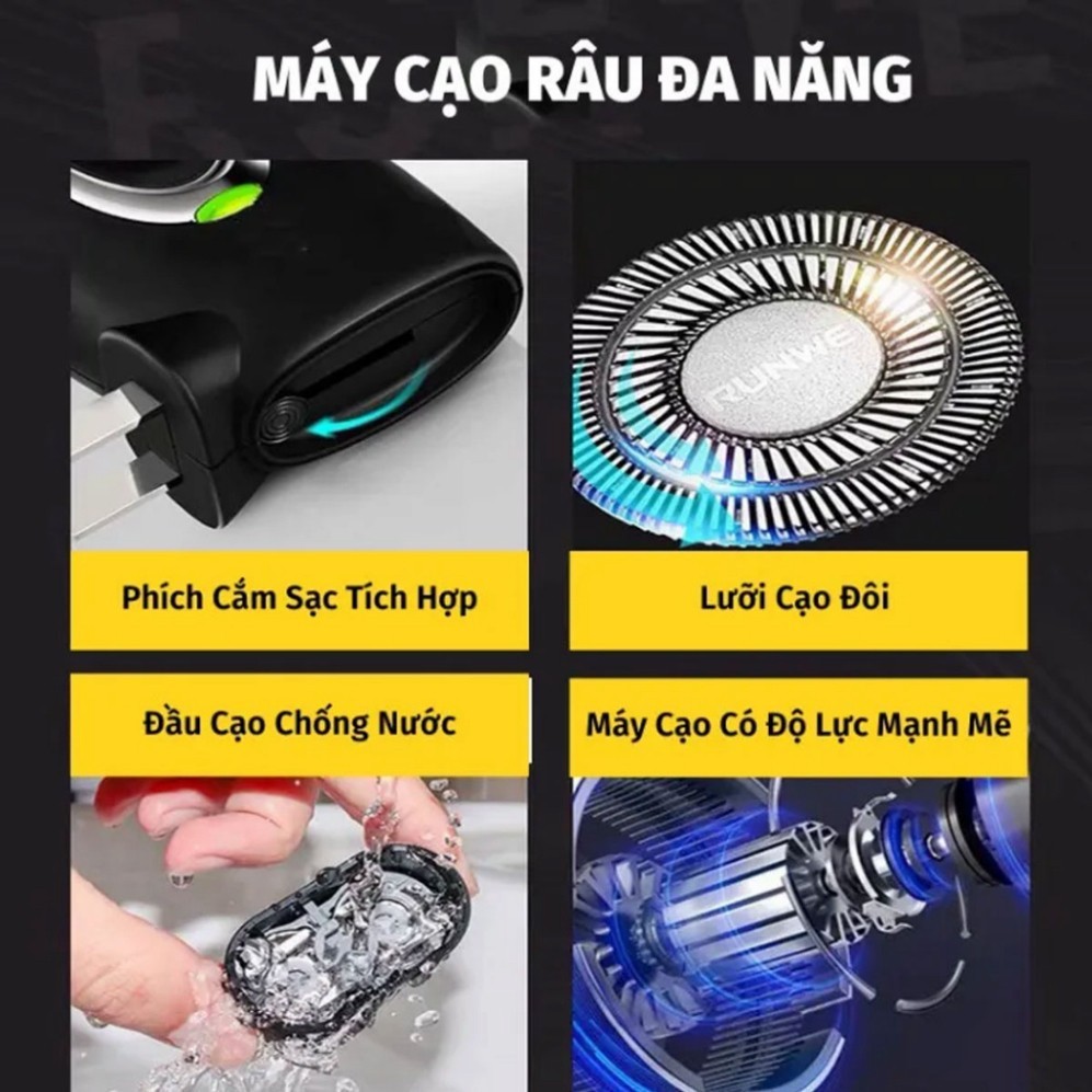 Máy Cạo Râu Mini Cao Cấp Sử Dụng Sạc Pin Thông Minh Tiện Lợi Có Lưỡi Dao Kép Tự Làm Sắc-VD.STORE