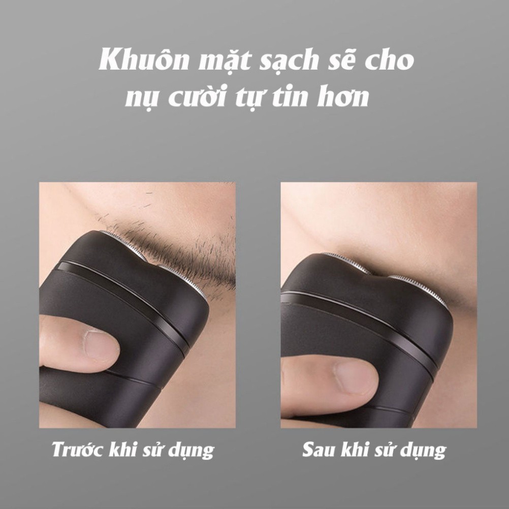 Máy Cạo Râu Mini Cao Cấp Sử Dụng Sạc Pin Thông Minh Tiện Lợi Có Lưỡi Dao Kép Tự Làm Sắc-VD.STORE