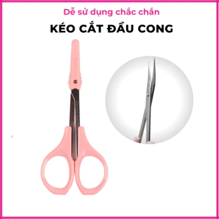 Kéo cắt tỉa lông mi,lông mày đầu cong cao cấp thép không gỉ