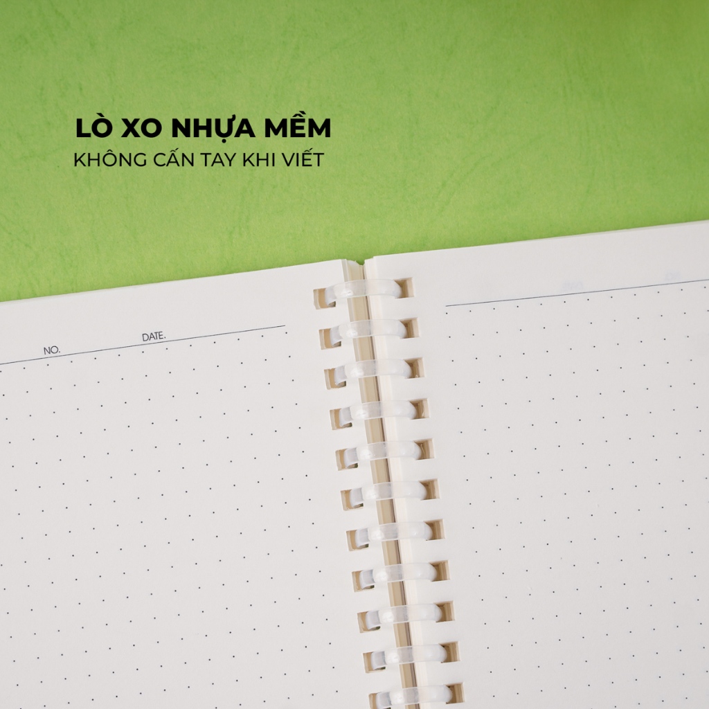 Sổ Tay Ghi Chép 200 Trang Classmate Sổ Lò Xo Nhựa Mềm Tỳ Lên Không Đau Tay Ruột Chấm Dot Grid 80GSM Sổ A5/B5 Animal