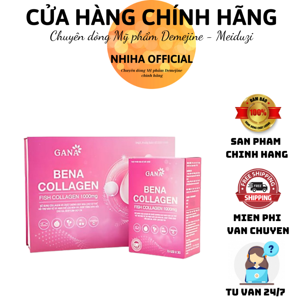 Hộp 30 gói Bena collagen Hàng chính hãng Công ty Gana Shopee Việt Nam