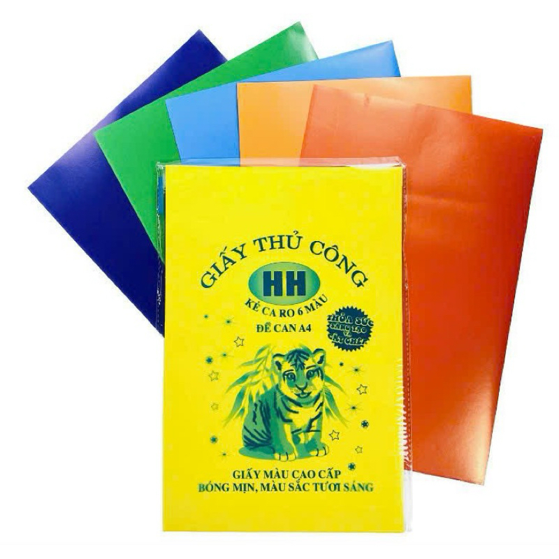 combo 5 tập giấy thủ công khổ a4 và A5 có đề can và không đề can