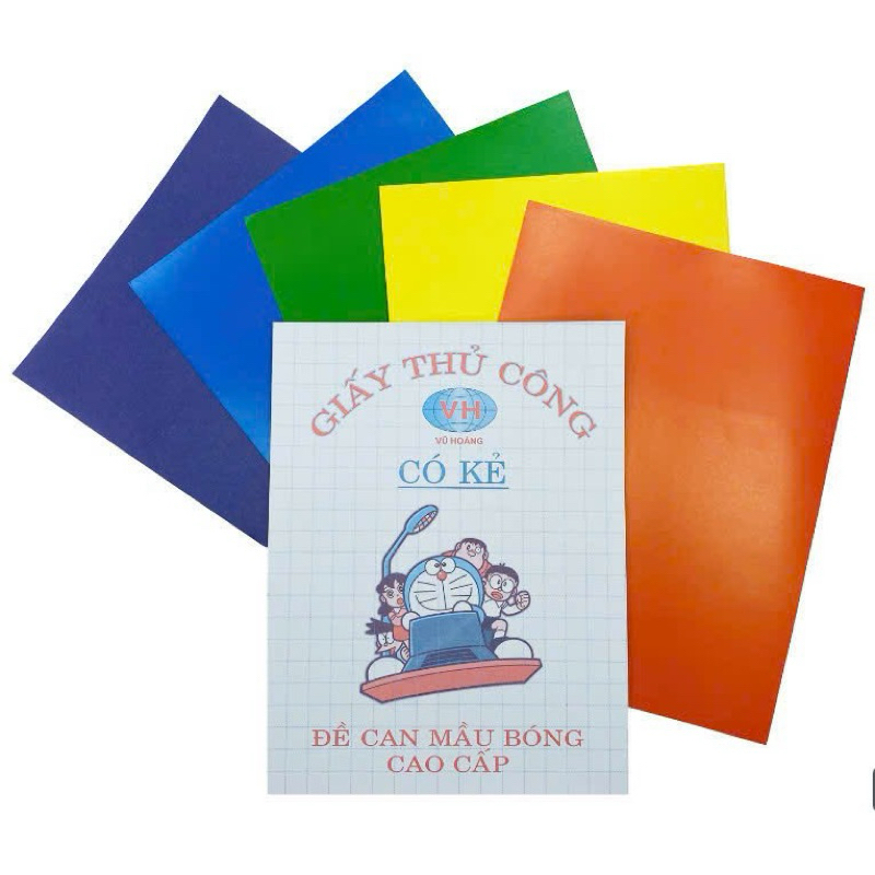 combo 5 tập giấy thủ công khổ a4 và A5 có đề can và không đề can