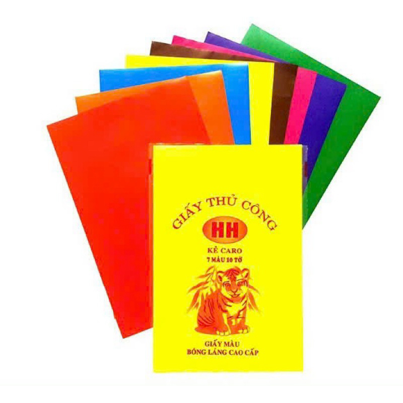 combo 5 tập giấy thủ công khổ a4 và A5 có đề can và không đề can