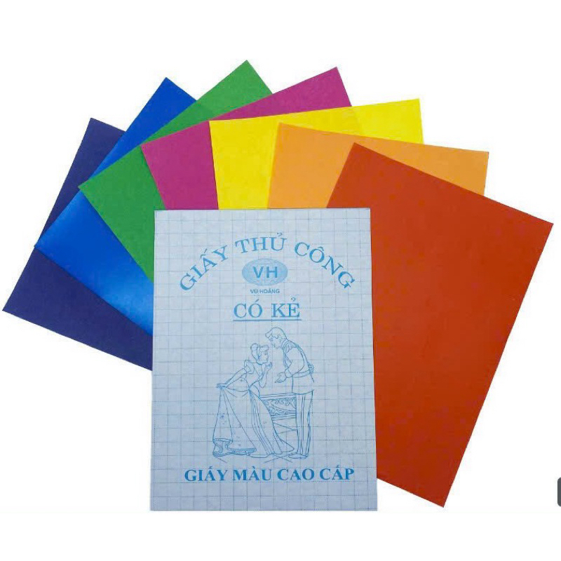 combo 5 tập giấy thủ công khổ a4 và A5 có đề can và không đề can