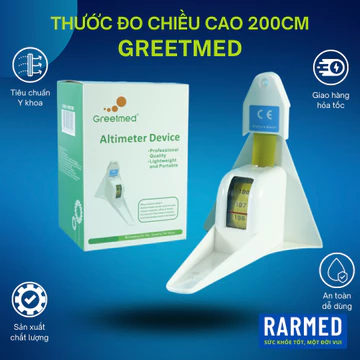 Thước đo chiều cao y tế Greetmed thước đo chiều cao tại nhà - Dây kéo 200cm