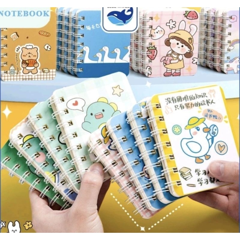 2 Sổ tay lò so A7 siêu cute 80 tờ (160 trang)