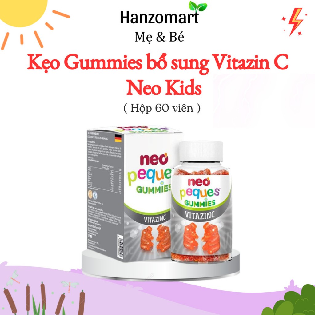 Kẹo Gummies Kẽm Hữu Cơ Neo Kids Hộp 60 Viên Nhai - hanzo2009