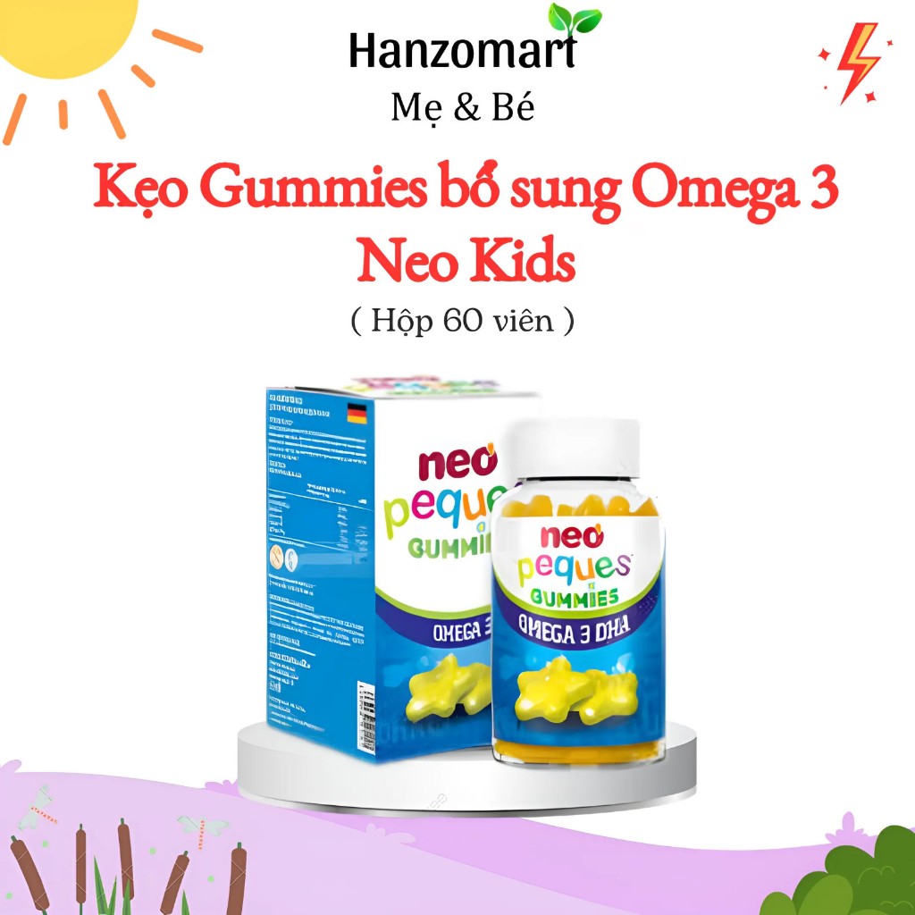 Kẹo Gummies Dha ngôi sao Neo Kids hộp 60 viên nhai - hanzo2009