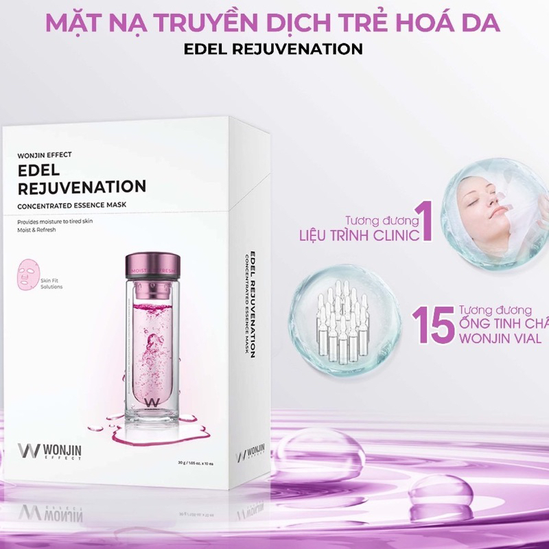 1 miếng Mặt nạ Wonjin Effect HQ:  Edel Rejuvenation + Hydro Rise Hyaluronic + Nourising Supplement + Water Toning  IS297