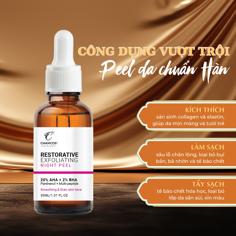 HSD:11/12/2026 Sale Peel da RESTORATIVE EXFOLIATING NIGHT PEEL CHAMCOS 30ml