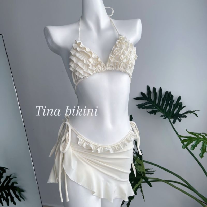 Bikini Set 3 Món Bánh Bèo Thương Hiệu Tina – Bộ Đồ Bơi Xinh