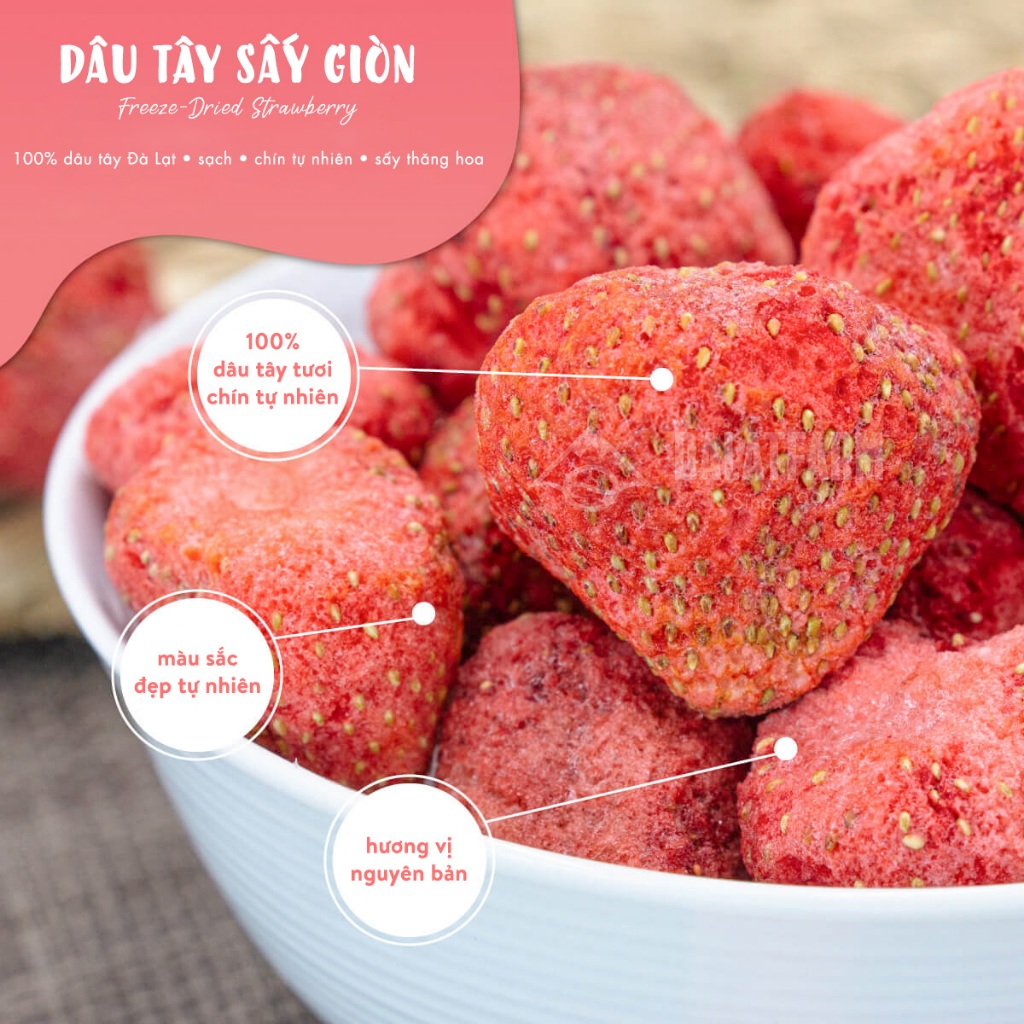 Ảnh Dâu Tây Sấy Giòn - Túi 80g 1