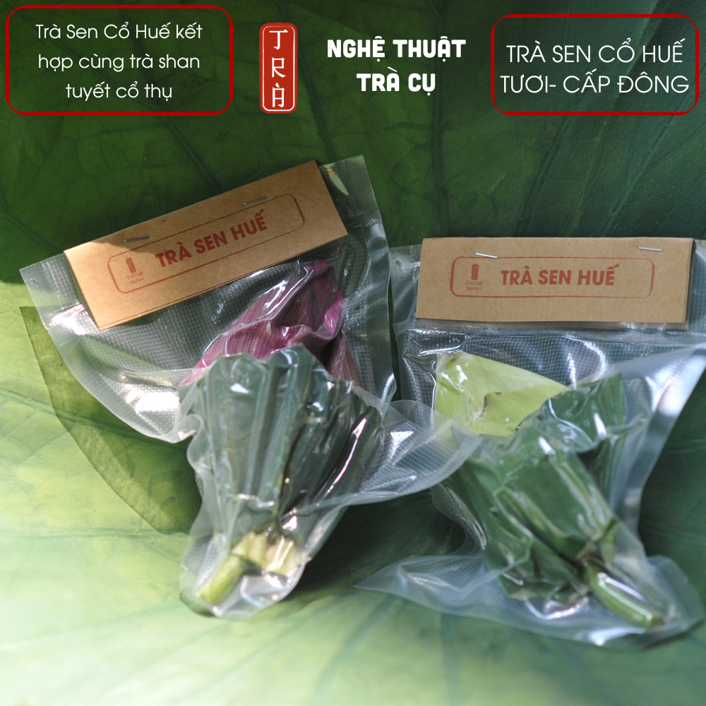 [Thư Vương Trà]Trà ướp sen cổ Huế, trà sen, 1 gói 1 búp 12gr trà hút chân không
