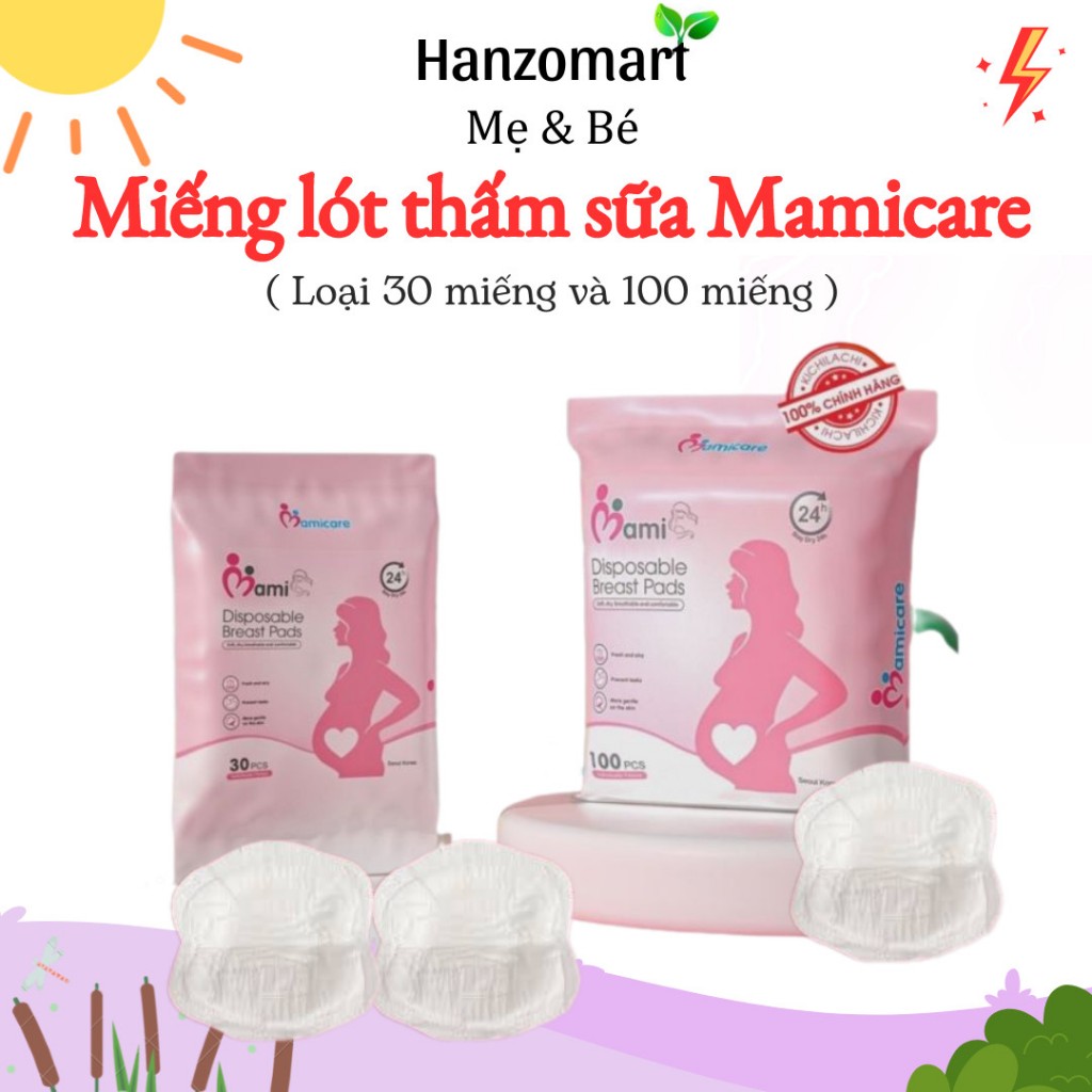 Miếng Lót Thấm Sữa Mamicare ,Tấm Lót Hút Thấm Sữa Chống Tràn Tiện Ích [30 MIẾNG & 108 MIẾNG] - hanzomart