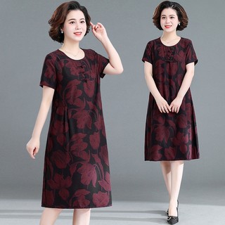 Váy trung niên Sunny rẻ đẹp chất lụa cao cấp màu đen họa tiết sang trọng bắt mắt