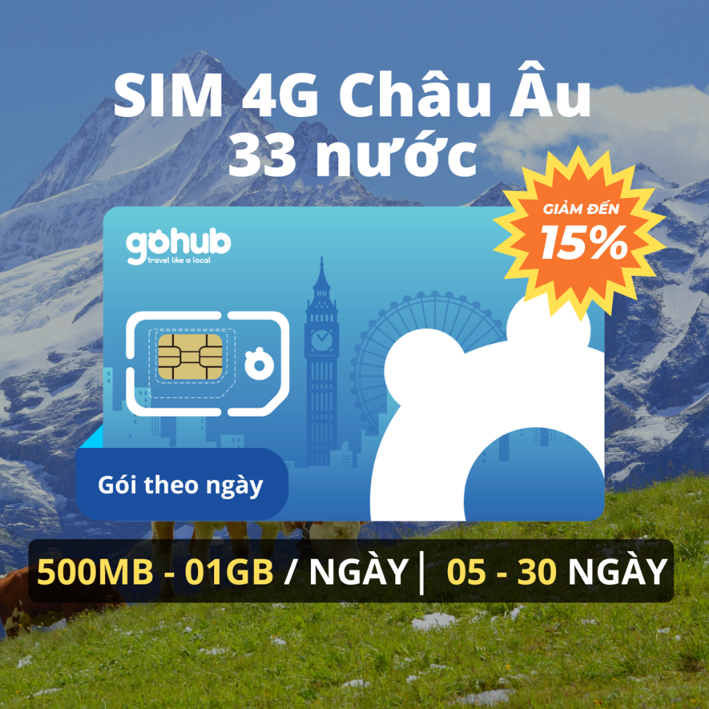 [GOHUB] SIM 4G du lịch Châu Âu 33 nước (Pháp, Ý, Tây Ban Nha, Đức, Hà ...