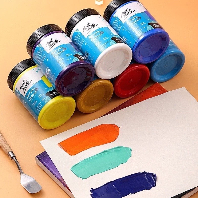 [Hỏa tốc HCM] Màu Acrylic Mont Marte Signature 300ml vẽ giày, áo,vẽ vải, tường, gốm sứ mọi chất liệu
