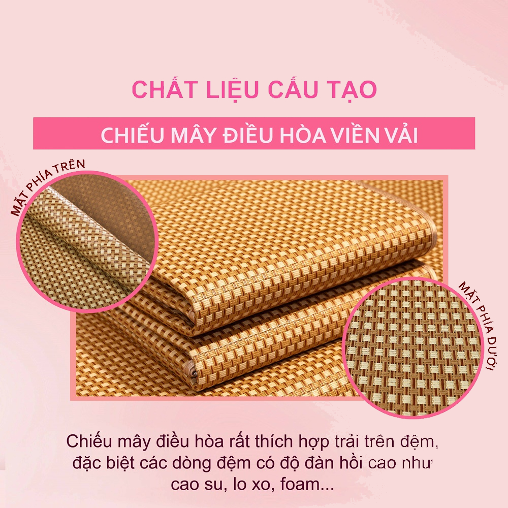 Chiếu điều hoà, chiếu 3D làm từ sợi mây, nằm mát, êm ái mang lại giấc ngủ ngon