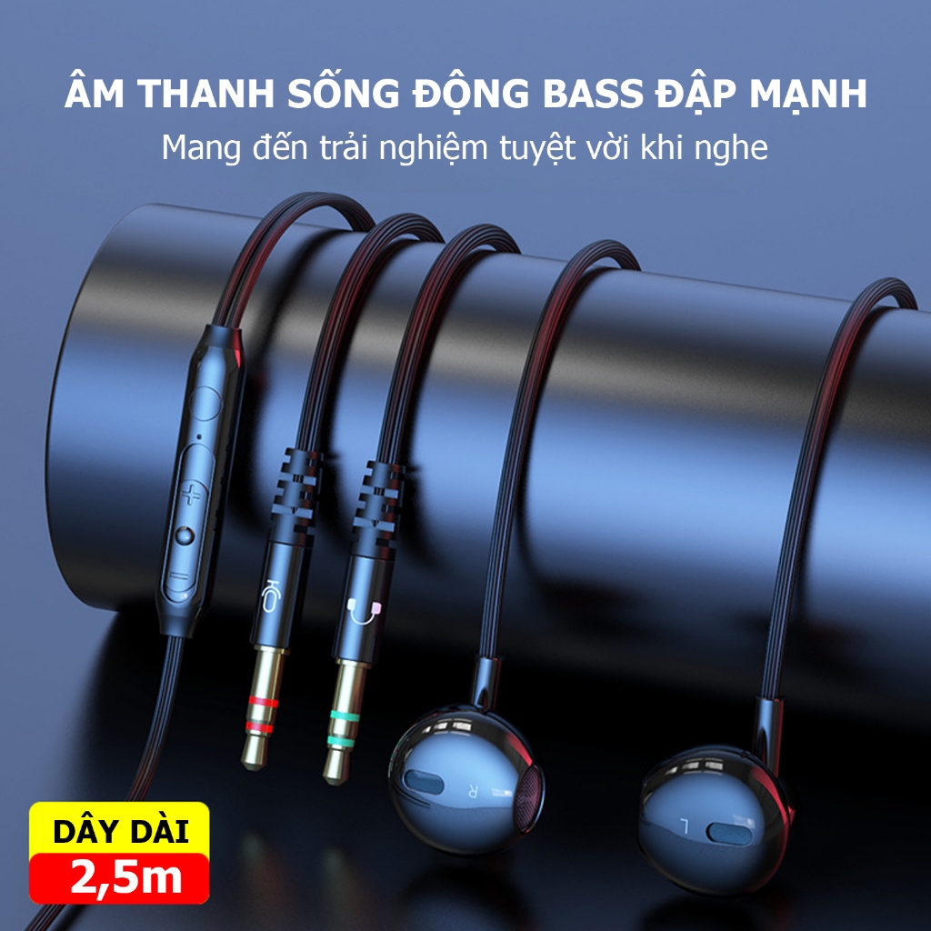 Tai nghe máy tính C70 dành cho máy tính bàn có 2 giắc cắm, có mic đàm thoại, dây dài 2.5m-Poermax | BigBuy360 - bigbuy360.vn