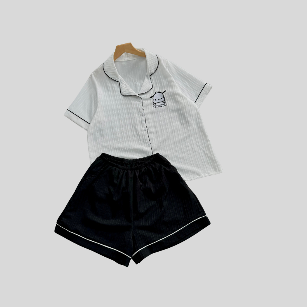 Bộ Đồ Ngủ Pijama Nữ Tay Ngắn Vải Xốp Đôi Mềm Mịn Thoáng Mát Lên Phom Xinh Xắn Có Size 50kg-95kg SET825