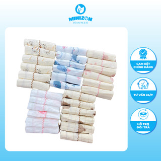 Hộp 6 Khăn Sữa 2 Lớp Muslin Himom Cho Bé Siêu Thấm Hút Size 30*30cm