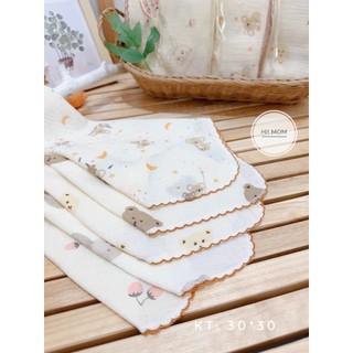 Hộp 6 Khăn Sữa 2 Lớp Muslin Himom Cho Bé Siêu Thấm Hút Size 30*30cm