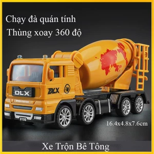 Đồ chơi mô hình xe trộn bê tông bằng nhựa, thùng xoay 360 độ, chi tiết sắc sảo, kích thích giác quan của bé