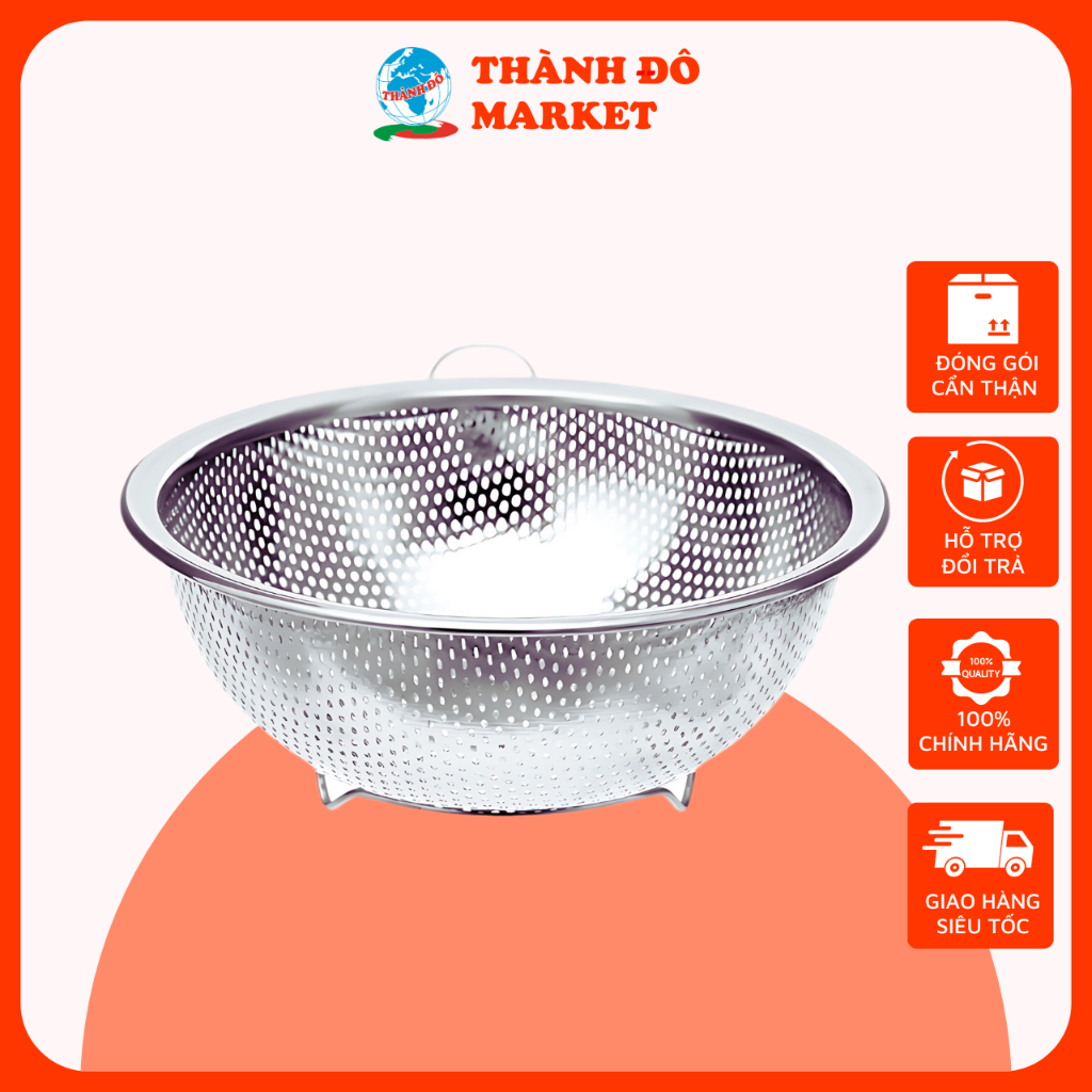 Rổ inox đa năng có chân đế thoát nước phù hợp siêu bền