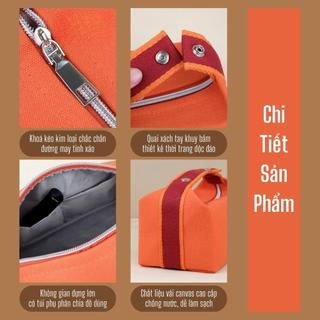 Túi Đựng Mỹ Phẩm Canvas Cao Cấp Có Quai Xách – Chống Nước, Đựng Đồ Trang Điểm Du Lịch Tiện Lợi