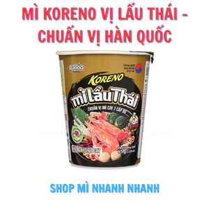 Thùng 24 ly Mì KORENO Lẩu Thái hương vị chua cay - chuẩn vị mì cay 7 cấp độ