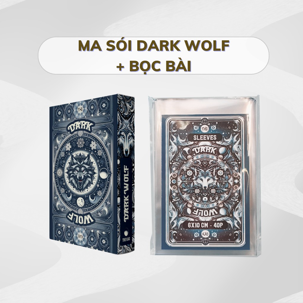Bộ Bài Ma Sói Tarot Dark Wolf 30 Song Ngữ Lá Bài Dành Cho Mọi Lứa Tuổi, Bộ Bài Ma Sói Đen Tối Việt Hoá