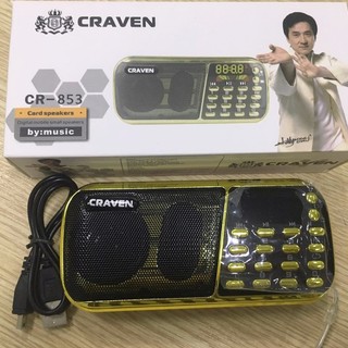 Loa nghe đài FM Craven CR-853 hỗ trợ 2 khe thẻ nhớ và 1 cổng USB - dung lượng pin khủng 6600mah