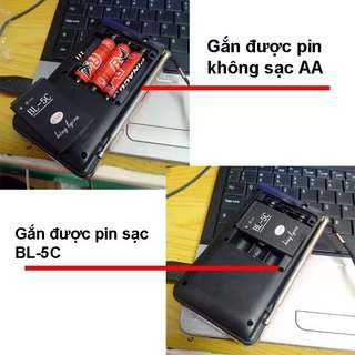 Loa đài FM Craven CR-65 có khe Thẻ nhớ/ USB/ Tai nghe/ Đèn pin - dùng pin sạc BL-5C