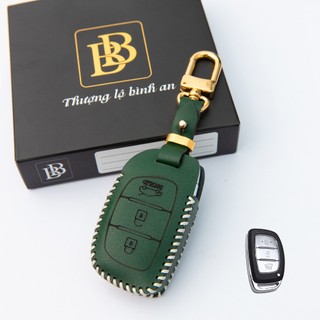 Bao Da Chìa Khoá ô Tô Hyundai I10 14-24, Elantra 16-22, Tucson 16-21 da bò thật 100% khắc tên sđt bảo hành 2 năm Boabay